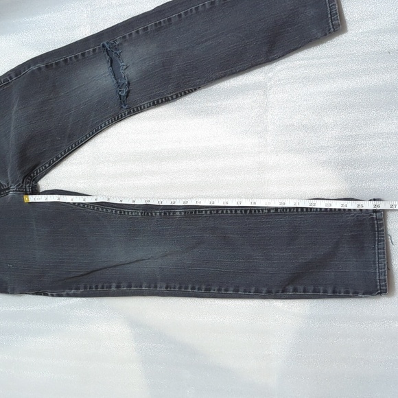 Levi's 511 Black Distressed Denim Jeans Boys Size 27x27 - Picture 14 of 14